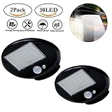 2Pack 30 Ledソーラーウォールライトインテリジェントライトコントロール赤外線ヒューマンボディセンサー内蔵1200mahリチウムバッテリー屋外防水ガーデンウォールライト（ホワイト）