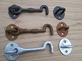 IRONMONGERY Worldâ ® 4 / 100 mm鋳鉄キャビンフックと目Shedゲートドアラッチ( Rustic / Rust ( Orangish ) ) by ironmongery世