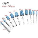 10ピースブルー砥取り付けられた石セットマルチツール研削バリホイール1/8シャンク用ドレメル4000 3000 dremelロータリーツール