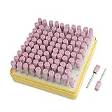 uxcell 軸付砥石　シャンク3mm　円筒形ヘッド8mm　研削ビット　研磨器　取り付けポイント　100個