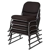 山善(YAMAZEN) スタッキングチェア 4脚セット YSSC-53M(DBR/BR)*4 ダークブラウン/ブラウン