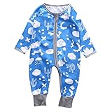 CANIS 幼児 長袖　男の子 女の子 可愛い　オーバーオール ブルー (80ｃｍ（6-12月）)