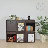 『スタッキングフラップ ボックス3P2個組(fr-053×2)』【JKP】ダークブラウン(#9898625)サイズ：幅107×奥行39(フラップ46)×高さ42cm【キューブボックス キューブBOX カラーボックス 収納家具 カラーボックス