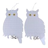 Flameer 2個　フクロウ　反射的　鳥よけ　防鳥対策　かかし　吊り下げ　デコイ　ハト カラス駆除