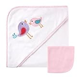 Luvable Friends Hooded Towel and Washcloth, Pink Birds by BabyVision [並行輸入品]