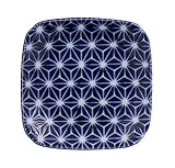 テーブルウェアイースト 角皿 14cm 瑠璃和もよう 和食器 麻の葉 kt-00202