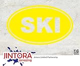 JINTORA ステッカー/カーステッカー - SKI EURO OVAL - Skiing - スキーユーロオーバル - スキー - 139mm x86mm - JDM/Die cut - 車/ウィ
