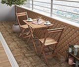 SlimGardenFurniture 3点セット(スリムテーブル+チェア2脚) アカシアナチュラル 【AC058774】