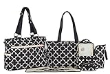 SoHo Collection, Charlotte 9 pieces Diaper Tote Bag set *Limited time offer *(CLASSIC BLACK) by SoHo