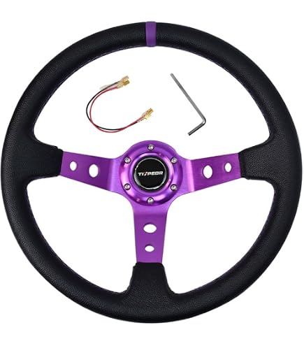 Amazon | 14インチ クリスタル ステアリング ハンドル JDM ディープ