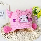 防寒 ニット帽子 女の子 男の子 可愛い 防寒帽子 ボンボン付き 2017 新製品 light pink