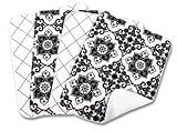 Trend Lab B&W Versailles Print Blooming Bouquet Burp Cloths, Set of 4 by Trend Lab [並行輸入品]