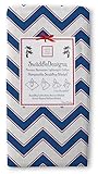 SwaddleDesigns Marquisette Swaddling Blanket, Chevron, True Blue by SwaddleDesigns [並行輸入品]