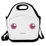 顔 ピンクの目 アニメ 可愛い お弁当バッグ ランチバッグ ベビー用バッグ One Size ブラック