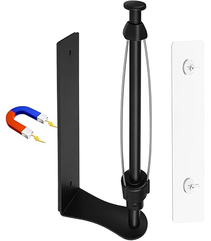 Produktbild von TCP Global Magnetischer Papierhandtuchhalter – 2 Stück, Stahl, Schwarz, 1,5 Kg Tragkraft – Für Werkstatt, Küche, Kühlschrank & Werkzeugkiste