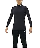 [ミズノ] トレーニングウェア コンプレッションドライアクセルバイオギアシャツ ハイネック長袖 吸汗速乾 ストレッチ 紫外線カット メンズ 2021年モデル ブラック(マット) L