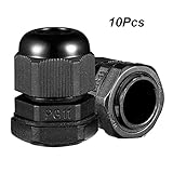 uxcell ケーブルグランド ナイロン製ブラック PG11 18.6mm TRS 5mm-10mmケーブルワイヤ径 10個入り