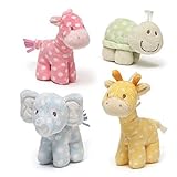 Gund Lolly and Friends Plushキリン象馬Turtle Rattle ( Set of 4 )