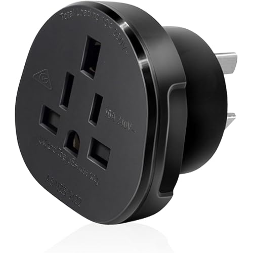 SAA Approved UK/US/Canada to AU/NZ Travel Adaptor Plug with Insulated Pins, UK/US Plug Convert to 3-Pin Australian/New Zealan