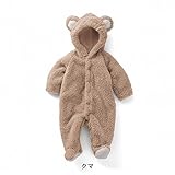 (チェリーレッド) CherryRed ベビー＆キッズ用 ファション カバーオール ロンパース 着ぐるみ キッズコスチューム 子供 男の子 女の子 出産 祝い パジャマ 防寒着 スウェット 熊 ブラウ