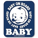 【マグネット】カフェ☆BABY IN CAR ベビーインカー マグネットステッカー（ブルー）赤ちゃんが乗っています ベビーinカー
