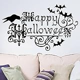 ufengke Halloween Bat Crow " Happy Halloween "壁飾り、子供の部屋保育園取り外し可能な壁のステッカー壁画