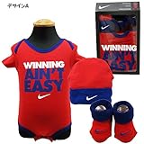 ギフトセット NIKE ナイキ ベビー 半袖 ボディスーツ 帽子 ブーティ 箱入り 出産祝い -デザインA