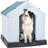 LIBERAL COMMUNE 犬小屋 中小型犬用 犬舎 組立式 ペットハウス プラスチック製 防風 防雨 通気性 換気 さびない 組立簡単 洗えるド 家庭/テラス/裏庭/室内/屋外用