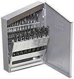 Chicago Latrobe 159 Series High-Speed Steel Short Length Drill Bit Set In Metal Case, Black Oxide Fi