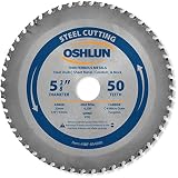 Oshlun SBF-054050 5-3/8-Inch 50 Tooth FTG Saw Blade with 20mm Arbor (5/8-Inch and 10mm Bushings) for