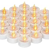 High Quality Battery Operated Candles 24 Yellow Flickering LED Candles Tea Lights Free 100 Fake Rose