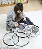 テーブル GT-45 クリア ガラステーブル 透明 直径45 ガラス製 ディスプレイ 棚付き 丸い S2