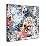 トラ シマウマ オオカミ 現代壁の絵 絵画 装飾絵画 壁掛け式の装飾画 壁アート 木製 インテリアアート 額縁なし ポスター 部屋飾り ウォールアート アートフレーム 壁絵 モダン (30×30cm) （40×40cm）