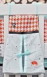 DK Leigh Houndstooth Fox Diaper Stacker, Grey/Orange/Mint by DK LEIGH