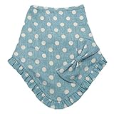 platinumbaby(プラチナムベイビー)よだれかけ ビブスカーフ ダブルガーゼ フリル&リボン(ベビーブルー)