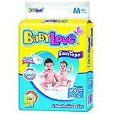 Baby Love Baby Tape Diaper Easy Tape Size M Contain 42 Pieces.