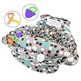 ショッピングカート カバー ツーインワン 多機能 折りたたみ式 ハイチェア カバー 男児 女児 乳児 幼児用 歯固め おもちゃ プレゼント (ブルー + おもちゃ)