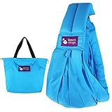 GOMAMA? Baby sling One Size Wrap Carrier With Bags Fits to Baby (Sea blue) by KangarooBaby