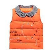 Cute Minor 秋冬　新品　韓国風　ファッション　子供用　ダウンベスト/中小児童　キャンディー色　保温　女の子　ダウンベスト/ショートコート (120cm, オレンジ色)
