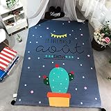 cusphorn Baby Playマット、取り外し可能なカバーPlush Foam再生クロールラグの赤ちゃん、幼児、子供、ヨガマット練習マットスーパー厚い滑り止め子供部屋ラグ 59"x78"(150