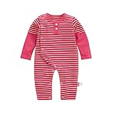 (キュミオ) QeMIO ベビー カバーオール ロンパース ベビースーツ ボディスーツ パジャマ 男女兼用 春秋冬 防寒着 子供服 キッズ 女の子 男の子 満月 出産祝い プレゼント ボーダー -10