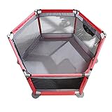 屋外子供の遊び場、子供の赤ちゃん室内のポータブルプレイペン大きな安全フェンス、赤、オックスフォード布 (色 : グレー)