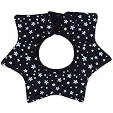 「homecoi」 ベビービブ　よだれ掛け　前掛け　エプロン　胸当て　食事用スタイ　ナプキン ビブ　星柄　食事用　360度　回転　バンダナ　子供　男の子　女の子　新生児　赤ん坊用　ソフト (ブルー)