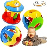 Foreast 3 pcs Baby Rattle BallおもちゃカラフルShaking Bell Developmentalローリングボール新生児Handbells幼児ギフト