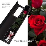 バラの1輪花束　スマートBOX入り 全５色 1本バラ 1本花束 一輪バラ １輪バラ バラ一輪 バラ1輪 化粧箱入り (赤) バレンタイン