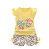 (プタス)Putars ベイビー服 子供服 上下セット 女の子 Tシャツ フリル袖 ペロペロキャンディ パンツ 蝶結び 可愛い オシャレ スポーツ 運動会 通園 旅行 記念日 プレゼント 1-4歳