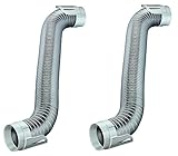 Deflecto簡単接続ドライヤーVent Hook Upキット、柔軟なsemi-rigidアルミダクト( hupk8wa / 4 ) Pack of 2 HUPK8WA/4