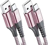 USB Type C ケーブル【2m/2本セット】Sweguard USB-A & USB-C ケーブル【3.1A QC3.0対応 急速充電】(ピンク)