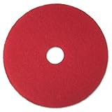 3M Low-Speed High Productivity Floor Pads 5100, 16-Inch, Red - Includes 5 pads per case. by 3M