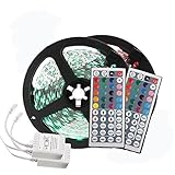 INIEIWO 2 Rolls DC12V 5M RGB 16.4Ft 3528SMD 300LED Non-Waterproof Flexible LED Light Strip lamp+2X44